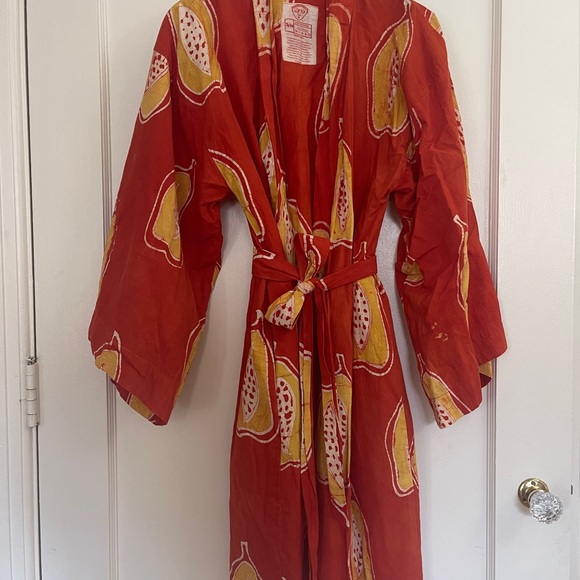 Papaya Kimono Robe - Picture 2 of 5